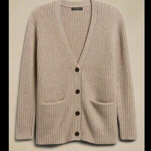 Banana Republic curio cashmere cardigan (medium, taupe)